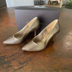 Enzo Angiolini Eacicely Gold Textured Women's Heels 7.5